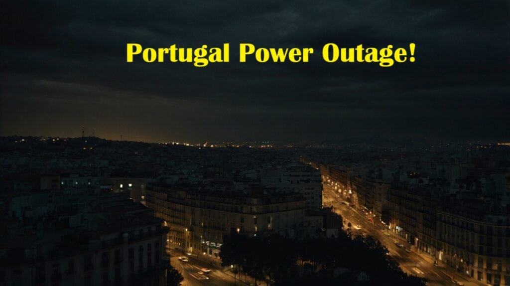 Spain Portugal Power Outage 2025 - Urban Blackout Scene Spain power outage leaves Madrid and Lisbon streets in darkness amid widespread blackout
