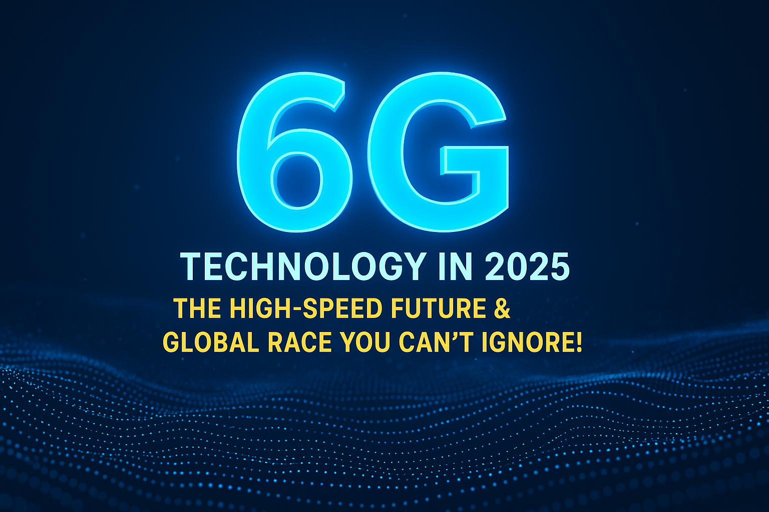 6G Technology in 2025 – Speed, Innovation & the Global Race for Connectivity Illustration of 6G technology in 2025 showcasing global connectivity, AI integration, and futuristic digital advancements