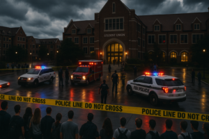 Police responding to the FSU shooter 2025 incident near the student union building.
