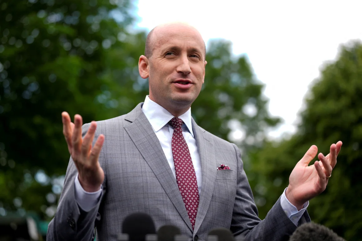 Stephen Miller is giving statement about Habeas corpus to the media outside the White House